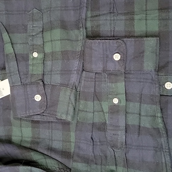 Men's GAP Standard Fit Long Sleeve Shirt, Blue/Green Plaid, Extra Large, NWT - Picture 4 of 7